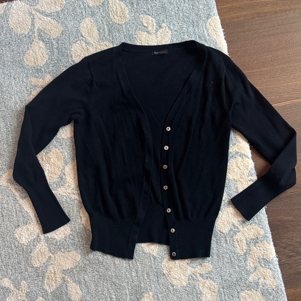 BCBGMaxAzria Black Button-Down Cardigan